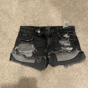 Abercrombie Black Distressed Jean Women's Shorts